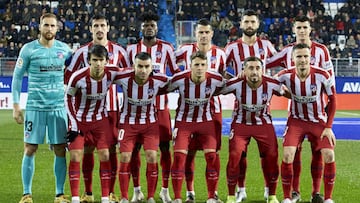 El once inicial del Atlético contra el Eibar en Ipurua.