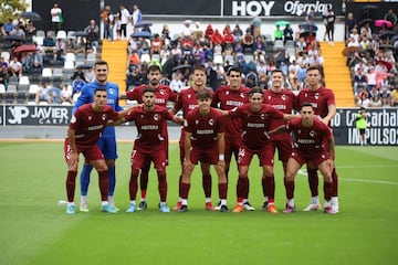 La alineación con la que salió el equipo de Joselu Sánchez esta semana en el Nuevo Vivero de Badajoz.