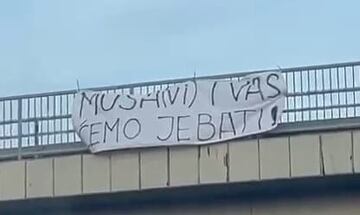 Cartel contra Musa en Belgrado.