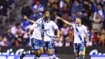 Pablo Gonzalez of Puebla during the game Puebla vs Guadalajara, corresponding to Round 13 of the Torneo Apertura 2023 of the Liga BBVA MX, at Cuauhtemoc Stadium, on October 20, 2023.
<br><br>
Pablo Gonzalez de Puebla durante el partido Puebla vs Guadalajara, correspondiente a la Jornada 13 del Torneo Apertura 2023 de la Liga BBVA MX, en el Estadio Cuauhtemoc, el 20 de Octubre de 2023.