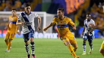 Juan Pablo Vigon of Tigres during the game Tigres UANL vs Puebla, corresponding to Round 01 of the Torneo Apertura 2023 of the Liga BBVA MX, at Universitario Stadium, on July 01, 2023.
<br><br>
Juan Pablo Vigon de Tigres durante el partido Tigres UANL vs Puebla correspondiente a la Jornada 01 del Torneo Apertura 2023 de la Liga BBVA MX , en el Estadio Universitario, el 01 de Julio de 2023.