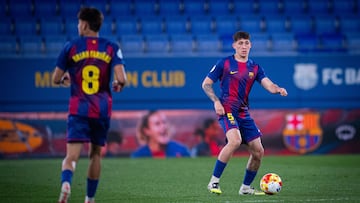 Patricio Pacífico en un partido con el Barça Atlètic.