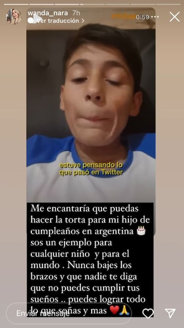 Quién es Joaquín Nahuel, el nene pastelero que conmovió a Wanda Nara con su historia