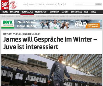 James quiere hablar en invierno, Juventus está interesada