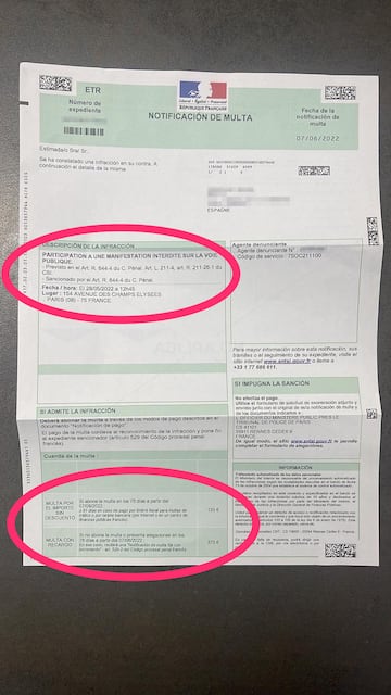 The fine which Real Madrid fan David González received from French authorities for walking down the Champs-Élysées on the afternoon of the Champions League final against Liverpool in Paris.