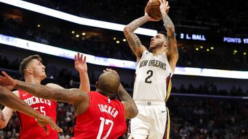 Lonzo Ball explota: 7 triples contra unos Rockets en cuadro