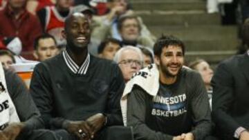 Kevin Garnett y Ricky Rubio.