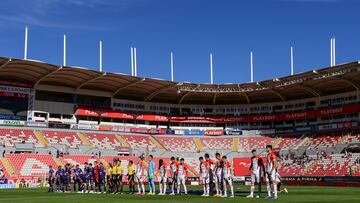 General View during the game Necaxa vs Mazatlan FC, corresponding to Round 16 of the Torneo Apertura 2023 of the Liga BBVA MX, at Victoria Stadium, on November 05, 2023.
<br><br>
Vista General durante el partido Necaxa vs Mazatlan FC, correspondiente a la Jornada 16 del Torneo Apertura 2023 de la Liga BBVA MX, en el Estadio Victoria, el 05 de Noviembre de 2023
