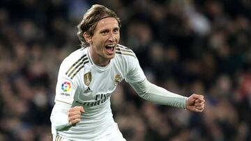 Modric celebró así su gol a la Real Sociedad.