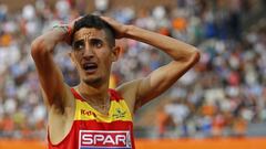 Athletics - European championships - Men&#039;s 500m relay final - Amsterdam - 10/7/16 Spains Ilias Fifa reacts after winning  REUTERS/Michael Kooren 