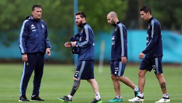 Bauza, Messi, Mascherano y Di María.