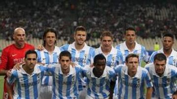 <b>BUENA BASE. </b>El once que jugó la vuelta del playoff de Champions en Atenas posa instantes antes del inicio del encuentro.