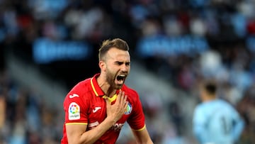 Borja Mayoral celebra un gol al Celta.