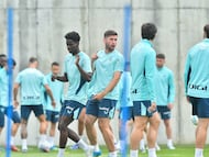 Areso en un entrenamiento con el Athletic.