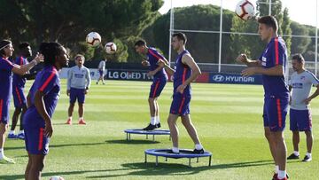 El Atlético entrenó en el Cerro del Espino tras el triunfo ante el Rayo.