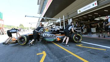 Sergio Pérez durante el GP Bélgica 2016.