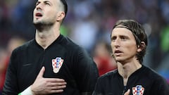 Modric, antes del partido entre Croacia e Inglaterra.