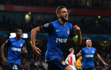 Carrasco celebra su gol contra el Arsenal.