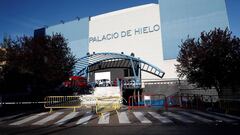 El Palacio de Hielo, improvisada morgue en Madrid.