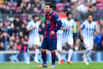 Messi tras encajar el 0-1 de Juanmi. 