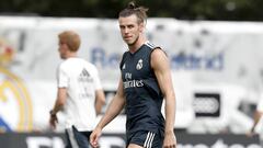 Gareth Bale, en un entrenamiento con el Real Madrid en Miami.