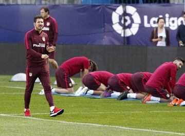 Diego Simeone in this morning's training session.