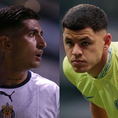 Richard Sánchez y Víctor Guzmán calientan el Chivas vs América