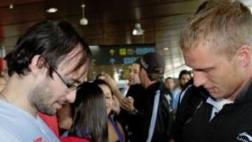 El Celta, recibido a su llegada.