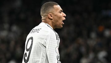 Mbappé celebra su gol al Celta en Copa.