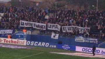 Fans del Bastia acusan con una pancarta al PSG de "terrorista"