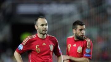 Iniesta, durante el partido.