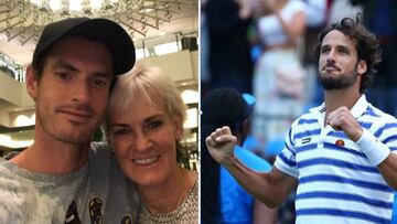 Im&aacute;genes de Andy Murray con su madre, Judy Murray, y de Feliciano L&oacute;pez celebrando un triunfo.