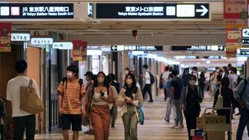 People stroll in an underground shopping mall in Tokyo on August 15, 2022. - Japan's economy expanded in the three months to June, official data showed on August 15, after the government lifted Covid-19 curbs on businesses. (Photo by Kazuhiro NOGI / AFP) (Photo by KAZUHIRO NOGI/AFP via Getty Images)