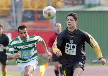 Cristiano Ronaldo durante el partido de la Copa portuguesa contra el Naval en 2003.