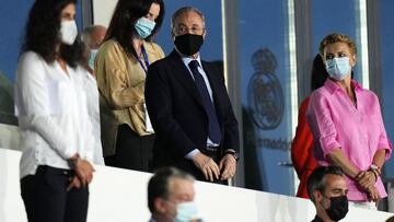 Florentino Pérez, en el palco para el debut europeo del Madrid