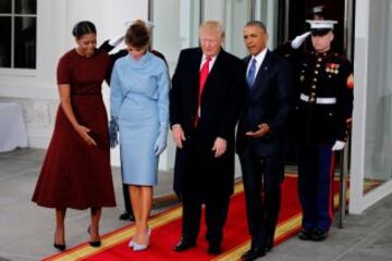 Melania Trump se viste de Jackie Kennedy para entrar en la Casa Blanca