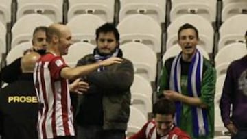 <b>CELEBRACIÓN. </b>Toquero, Ander Herrera y Muniain celebran el único gol del encuentro.