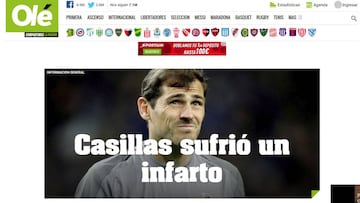 Conmoción en la prensa mundial por el infarto de Casillas