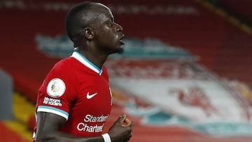 Soccer Football - Premier League - Liverpool v Arsenal - Anfield, Liverpool, Britain - September 28, 2020.  Liverpool&#039;s Sadio Mane celebrates scoring their first goal Pool via REUTERS/Jason Cairnduff EDITORIAL USE ONLY. No use with unauthorized audio