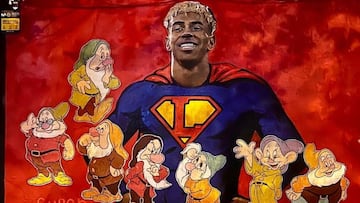 El mural de Lamina vandalizado en Barcelona.