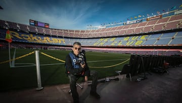 Ferran Zueras en el Camp Nou, la que fue su segunda cada durante 40 años. Foto cedida por Valentí Enrich.