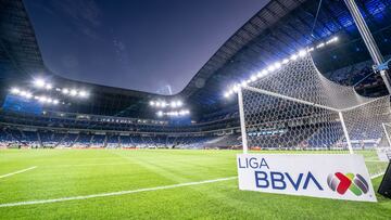 <br><br>

Vista General del Estadio durante el partido Monterrey vs Santos, correspondiente a la Jornada 10 del Torneo Apertura 2023 de la Liga BBVA MX, en el Estadio BBVA Bancomer, el 08 de Noviembre de 2023