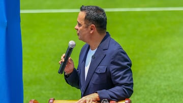 Victor Velazquez President during the presentation of new reinforcement of the Cruz Azul Team as part of the Torneo Apertura 2024 of the Liga BBVA MX, at Las Instalaciones de La Noria, on July 05, 2024, Mexico City, Mexico