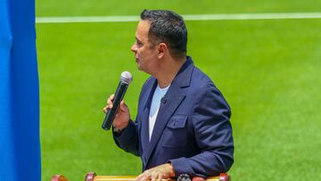 Victor Velazquez President during the presentation of new reinforcement of the Cruz Azul Team as part of the Torneo Apertura 2024 of the Liga BBVA MX, at Las Instalaciones de La Noria, on July 05, 2024, Mexico City, Mexico