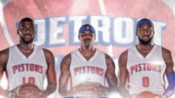 Greg Monroe, Josh Smith y Andre Drummond.