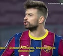 Piqué pierde los nervios con Griezmann de la impotencia: "Ni una p*** posesión larga"