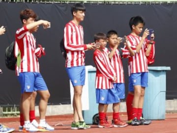 Sesión de entrenamiento del equipo colchonero en Shanghái. 