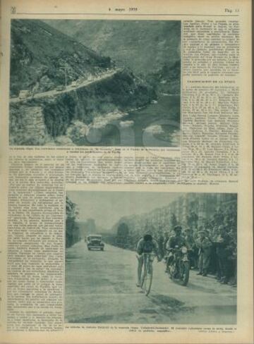 Recorrido por las mejores im¨¢genes de la I Vuelta a Espa?a a trav¨¦s de la edici¨®n de AS Semanal de 1935.