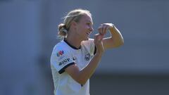 Sarah Luebbert celebra su segundo gol de este Clausura 2023.