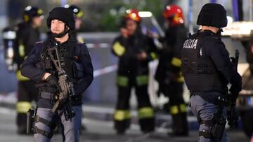 Simulacro de atentado en San Siro.